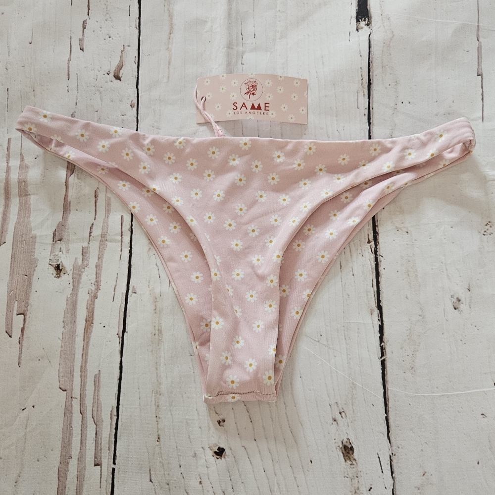 NWTS Skin by Same Women's Pink Floral Bikini Bottom Size Medium